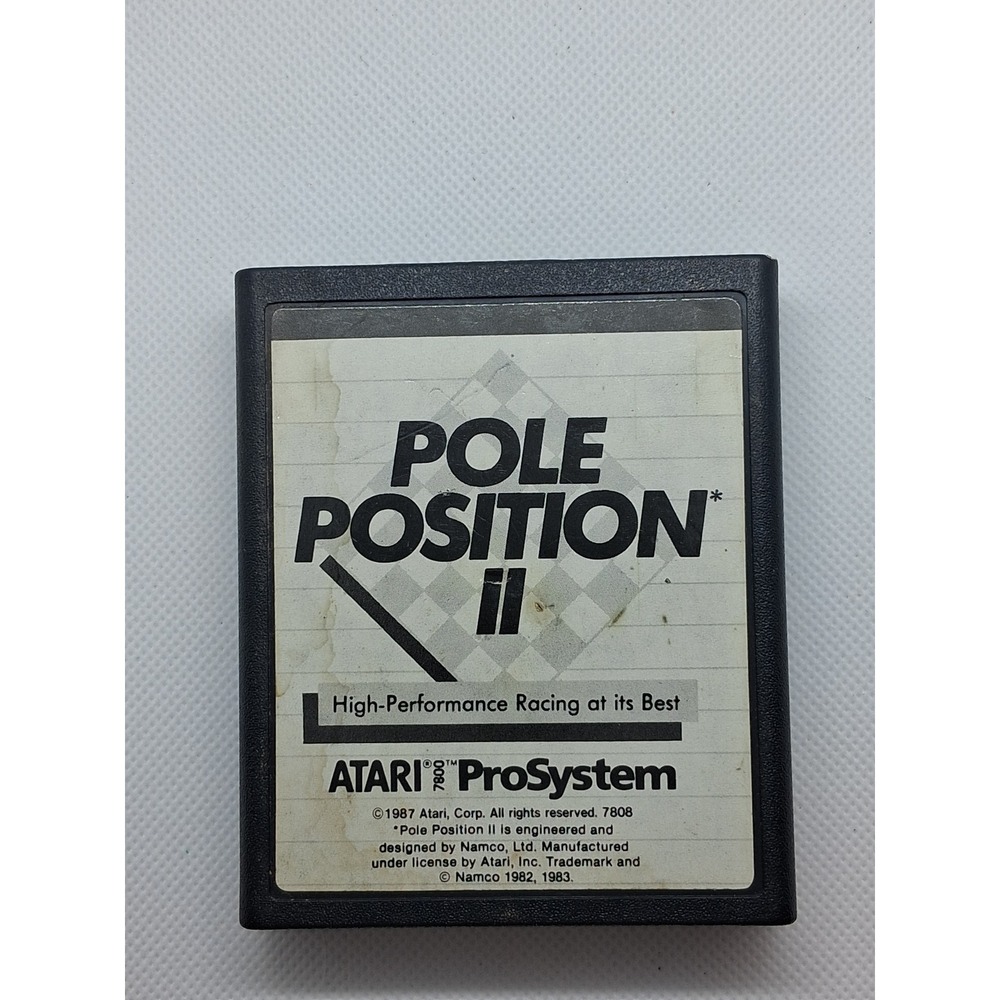 Pole Position II Atari 7800 ProSystem Vintage Racing Video Game Cartridge 1987